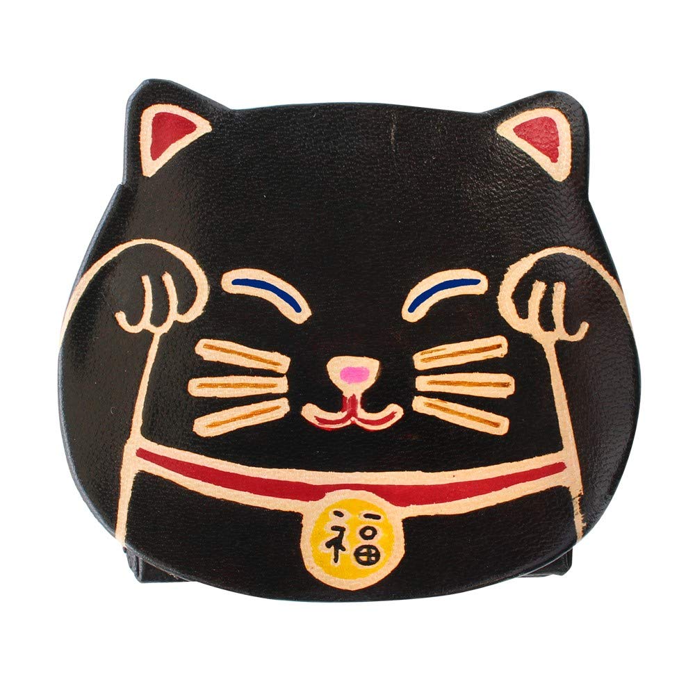 Amazon | ヤンピーコインパース 招き猫 8.5x7.3cm 黒 猫雑貨